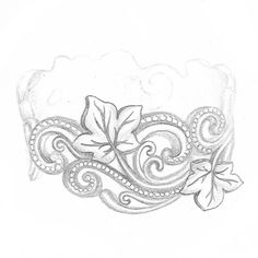 a drawing of a tiara with flowers on it