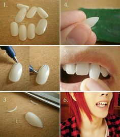 Cosplay Makeup Tutorial, Strašidelný Halloween, Halloweenský Makeup, Anime Cosplay Makeup, Fake Teeth, Make Tutorial, Shoe Lace Tying Techniques, Cosplay Tutorial, Anime Crafts