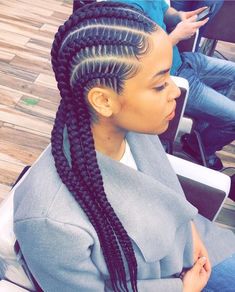 Cornrows And Twists, Hairextensions Hairstyles, Goddess Braid Styles, Long Cornrows, Feedin Braids, New Natural Hairstyles, Unique Braids, Cornrows Styles