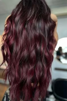 Deep Magenta Hair Colors And Styles, Magenta Hair Colors, Funky Hair Colors, Black Cherry Hair, Red Balayage Hair, Magenta Hair, Deep Magenta, Cherry Hair, Creative Hair Color