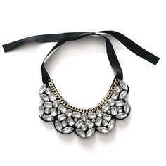 Nwot. Never Been Worn! Cute Rhinestone Bib Statement Necklace. Adds A Nice Sparkle To Any Boring Outfit! Tie It To Whatever Length You Want. Pet And Smoke Free Home. Chic Silver Rhinestone Necklaces, Chic Silver Necklaces With Rhinestones, Chic Silver Necklace With Rhinestones, Moira Rose, Statement Bib Necklace, Bib Necklace, Womens Jewelry Necklace, Black Silver, Statement Necklace