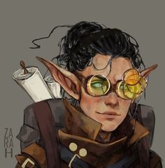 Firbolg Cosplay, Alchemist Character Art, Dnd Steampunk Character, Elven Artificer, Halfling Artificer, Dnd Rogue Character Design, Pathfinder Character Art, Dnd Npc Ideas, Elf Artificer