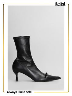 High Heels Ankle Boots In Black Leather High Heel Boots Ankle, Heeled Ankle Boots, Lanvin, Boot Shoes Women, Shoe Boots, Ankle Boots, High Heels, Black Leather, Women Shoes