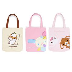 Bring it back to the early 2000s with these classic Sanrio Heisei Y2K Tote Bags! Each one is decorated with elusive characters from the kawaii history of Sanrio, such as Usahana, Sugarbunnies, and Corocorokuririn. They come with a large inner compartment with a smaller pocket to fit all of your favorite small gifts! Bag measures 12.25" x 11", straps measure 19" long Official Sanrio item, imported from Japan. Sanrio Usahana, Y2k Tote Bag, Sanrio Tote, Sanrio Shop, Hello Kitty Room Decor, Sanrio Bag, Hello Kitty Rooms, Japan Outfit, Bring It Back