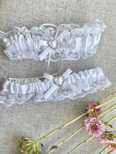 A stunning rhinestone crystal garter set made with fine stretch lace . Lace is soft and comfortable to wear on your big day. About our bridal garter set: ♥ Come in a set of 2 ♥ One size fits most.  ♥ Elastic band with perimeter 16inch (40cm), it suits for most of the bridals with thigh thigh circumference between 16 to 23inch  ♥ The pearls and the organza floral lace, stain ribbon give a whimsical, romantic and luxurious look ♥ Variety of styles are available to choose and we have both beige and Crystal Garter, Thigh Garter, Lace Garter Set, Garter Wedding, Bridal Garters Set, Wedding Garter Set, Wedding Garters, Organza Flowers, Lace Garter