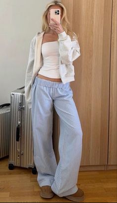 visit link to shop best summer essentials for 2024!   #linen #linenclothing #stripedpants #summerstyle #summerpants #summeroutfitideas #outfitstyle #outfitideasforwomen #outfitpost #summervibes #linenpants #teenfashionoutfits College Fits, Skandinavian Fashion, Outfit Inspo Summer, Stockholm Fashion, Summer Fits, Cute Everyday Outfits, Basic Outfits, Comfy Fits, Comfy Outfits