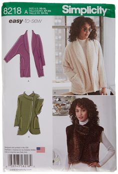 a woman's sweater and jacket in two lengths, with the sewing pattern on it