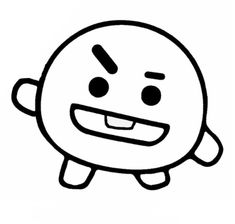 a black and white drawing of an emoticive face