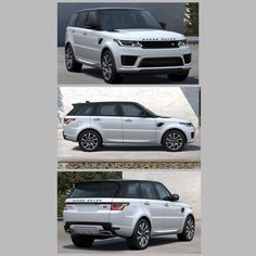 three different views of the range rover