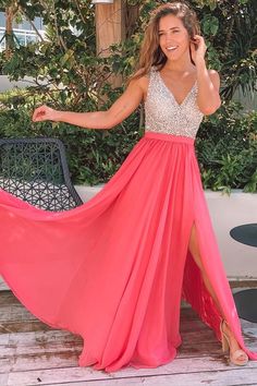 Coral Maxi Dresses, Maxi Dress Outfit, Prom Dresses Gowns, Cute Boutiques, Silver Jewels, Review Dresses