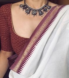 @margazhidesigns Cotton Saree Blouse Designs, Indian Fashion Saree, Saree Blouse Designs Latest, Stylish Blouse Design