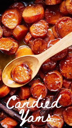 caramelized candied yams are so sticky and good and so easy to make... Paula Deen Candied Yams, Thanksgiving Yams Recipe, Healthily Meals, Thanksgiving Yam Recipe, Holiday Vegetables, Thanksgiving Yams, Candied Sweet Potato Recipes, Best Candied Yams Recipe, Southern Candied Yams