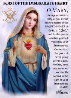 the immaculate heart mary prayer card