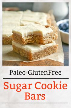 palen - gluten free sugar cookie bars are stacked on top of each other