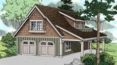 this is an artist's rendering of these garage plans for two car garages