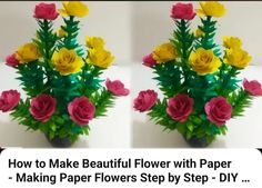 how to make beautiful flower with paper - making paper flowers step by step