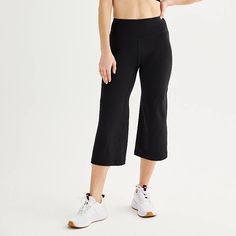 These fashionable yet comfortable Tek Gear wide-leg crop pants are perfect for any occasion. The moisture-wicking, ultra-stretch fabric provides maximum comfort while the elastic waistband ensures an ideal fit. Whether relaxing at home, working out or enjoying a night out, you'll love the versatility of these lightweight pants. With two pockets and a 24-inch inseam, these pants are designed to flatter any body type. A must-have basic for any modern woman's wardrobe. Click on this WOMEN'S GUIDE t Home Working, Wide Leg Crop Pants, Lightweight Pants, Crop Pants, Women's Wardrobe, Bottom Clothes, Type A, Bottoms Pants, White Tops