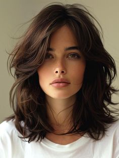 Stylish Medium Length Hair with Layers: Best Hairstyles and Cuts for All Textures Layers For Medium Short Hair, Layer Hair Medium Length, Medium Chunky Layered Hair, Shoulder Length Hair With Textured Layers, Medium Shag Haircuts Side Part, Layered Short Hair Side Part, Hairstyle Women 2024, Medium Length Wavy Hair With Layers And Bangs, Cool Haircuts For Women Medium