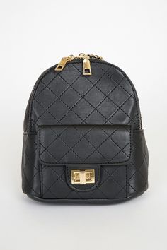 See the sites in style with the Lulus City Tour Black Quilted Mini Backpack! Quilted vegan leather shapes this too-cute mini backpack that has a front pocket with a swivel closure and a zippered top that opens to reveal a sidewall pocket and a zipper pocket. Slender straps are woven through gold chain link for a glam finish. Gold hardware. Fully lined. Purse measures 7" wide, 7. 5" tall, and 3. 5" deep (relaxed). 63" strap. Man made materials. Imported. Lulus | City Tour Black Quilted Mini Backp Traveling Hacks, Backpack Purses, Mini Backpacks, Mini Handbags, Black Quilt, Mini Backpack, Backpack Purse