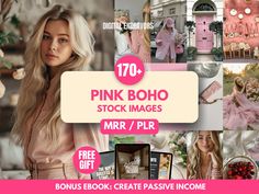 the pink boho stock images are available for purchase on this page, and it is also