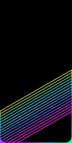 a black background with multicolored lines in the shape of a rectangle on top of each other