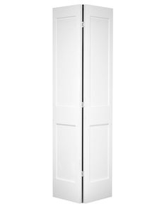 a white room divider with two doors on one side and an open door on the other