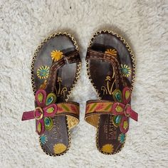 Pre Worn Used Only A Few Time Like Brand New Sandals, Spring Step Shoes, Tooled Leather, Leather Tooling, A Flower, Women's Shoes Sandals, Shoes Sandals, Women Shoes, Brand New