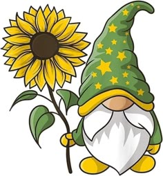 an image of a gnome with a sunflower