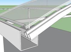 an image of a flat roof with skylights on the top and bottom part of it