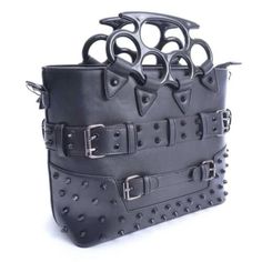 Knuckle Head, Gothic Purse, Knuckle Duster, Faux Leather Handbag, Studded Bag, Black Stud, Belt Accessories, Coach Swagger Bag, Unique Items