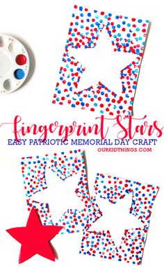 Memorial Day Star Fingerprint Craft