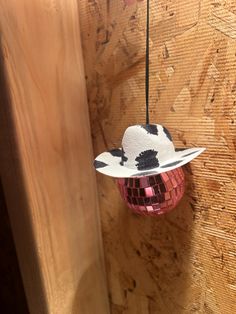 Cute sparkly disco cow print cowgirl hat used as a car charm Cow Print Cowgirl Hat, Disco Cowgirl Hat, Disco Ball Cowgirl, Cowgirl Outfit, Disco Cowgirl, Cowgirl Hat, Cowgirl Outfits, Cowgirl Hats, Car Charms