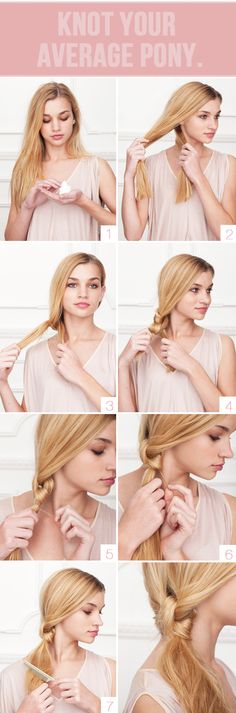 easy! Knot Ponytail, Hairstyles Quick, Quick Hairstyles, Hair Color Ideas