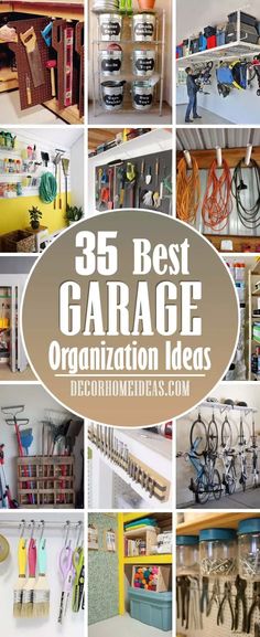 Make your garage a clutter-free area with these storage and shelving solutions for your toolsbikesgear and more. Room Organization Aesthetic, Smart Storage Ideas, Tiny House Organization, Garage Organizing, Garage Ceiling Storage