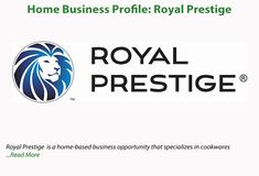 the royal prestige logo is displayed on a white background with green and blue lettering that reads, home business profile - royal prestige