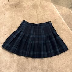 Size Small, Wild Fable Brand Mini Skirt. In Excellent Condition, Just Like Brand New Hp Uniform, Uniform Wardrobe, Panda Outfit, Blue Plaid Skirt, Date Outfit Ideas, Navy Blue Skirt, Date Outfit, Blue Style, Plaid Skirt