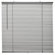 an aluminum blind that is closed up