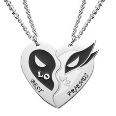 PRICES MAY VARY. Deadpool necklace ：this bff necklace for 2 setinspired by the movies is based on the death hero and wolf hero, it represents strong and beautiful friendship, our best friend necklace signifies the strongest and everlasting bond between friends, partners, or siblings. Necklace for men Size: Crafted from stainless steel with polished electroplating, the large deadpool wolverine necklace is fade-resistant, skin-friendly, and features adjustable chain lengths suitable for both frien Superhero Series, Bff Necklace, Yellow Pendant, Beautiful Friendship, Best Friend Necklace, Red Pendant, Couples Gifts, Necklaces Set, Friendship Necklace