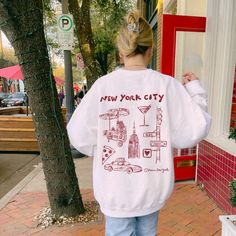 New York City Illustrated Crewneck in Red – Noun New York New York City Sweatshirt, Chicago Sweatshirt, Nyc Sweatshirt, Small Business Clothing, City Sweatshirt, Nyc Shirt, Sorority Tees, New York Sweatshirt, New York Fits