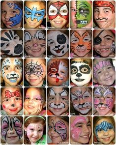 Superhero Face Painting, Easy Halloween Face Painting, Face Painting Images, Animal Face Paintings, Face Paint Ideas, Paint Board, Balloon Painting