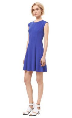 Sleeveless Textured Ponte Dress by Rebecca Taylor Ponte Dress, Movie Fashion, Increase Engagement, Dress 12, Fashion Tv, Rebecca Taylor, Fit And Flare Dress, Fit And Flare