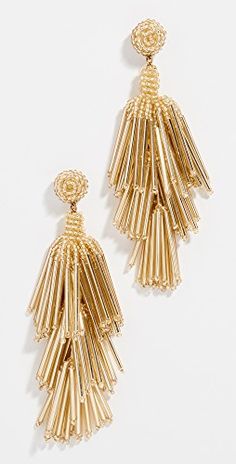 Earrings | SHOPBOP Designer Earrings Studs, Aqua Aura Crystal, Rain Earrings, Gold Tassel Earrings, Deepa Gurnani, Tassel Drop Earrings, Diy Schmuck, Beaded Tassels, Winter Accessories