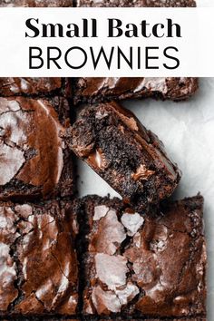 chocolate brownies cut into squares and stacked on top of each other