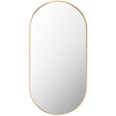 an oval mirror on a white background