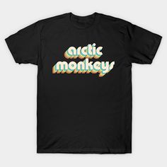 a black t - shirt with the words arctic monkey on it