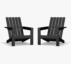 two black chairs sitting next to each other