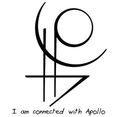 the logo for i am connected with apollo, which is written in black and white