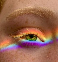 Rainbow, eye, photography Rainbow Face Makeup, Beauty Infographic, Rainbow Blush, Iris Goddess, Iris Eye, Eye Study, Rainbow Eyeshadow, Iridescent Light, Eye Photo