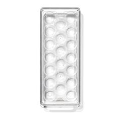 an object with white balls in it on a white background and the bottom half is empty