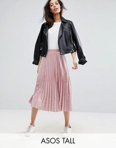 ASOS TALL Pleated Midi Skirt in pink Velvet Spring Pleated Midi Skirt For Night Out, Spring Midi Pleated Skirt For Night Out, Spring Night Out Pleated Midi Skirt, Spring Night Out Midi Length Pleated Skirt, Trendy Pleated Skirt For Spring Workwear, Trendy Pleated Maxi Skirt, Fashion-forward Spring Skirt For Night Out, Pink Pleated Skirt For Fall, Fall Pleated Pink Skirt